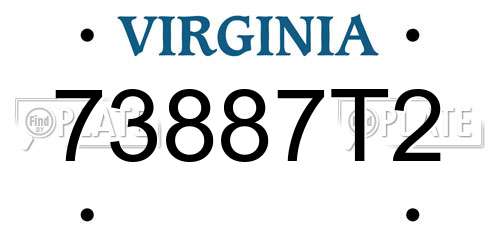 73887T2 Virginia License Plate