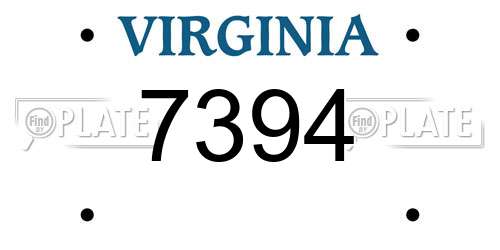 7394 Virginia License Plate