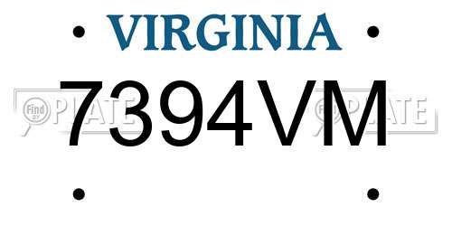 7394VM Virginia License Plate