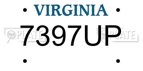 7397UP Virginia License Plate