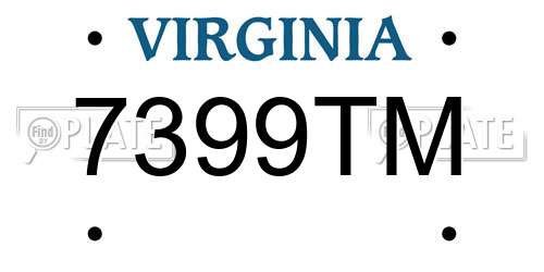 7399TM Virginia License Plate