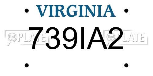 739IA2 Virginia License Plate
