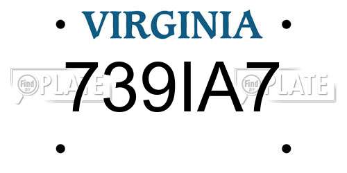 739IA7 Virginia License Plate