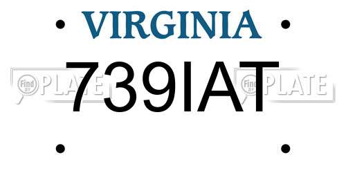 739IAT Virginia License Plate