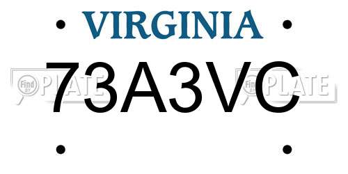 73A3VC Virginia License Plate