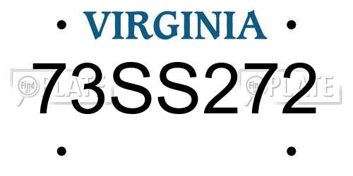 73SS272 Virginia License Plate