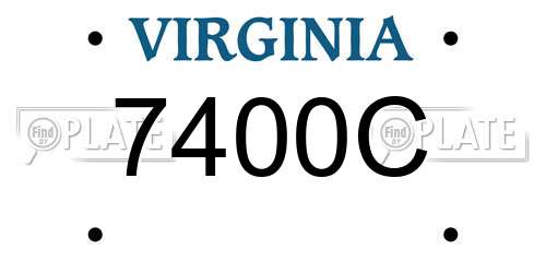 7400C Virginia License Plate