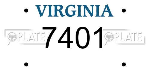 7401 Virginia License Plate