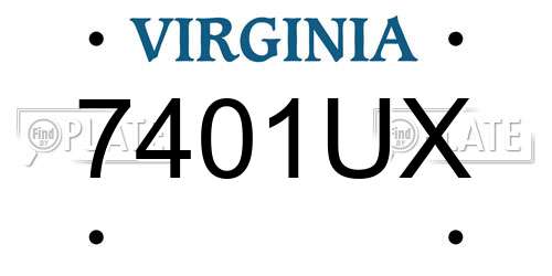 7401UX Virginia License Plate