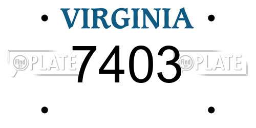 7403 Virginia License Plate