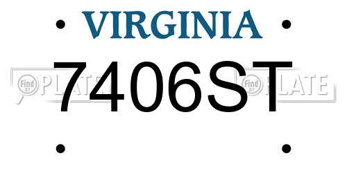 7406ST Virginia License Plate