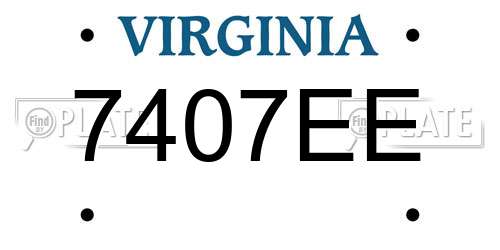 7407EE Virginia License Plate
