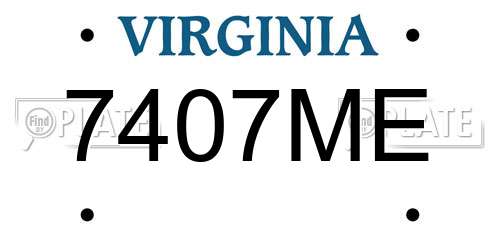 7407ME Virginia License Plate