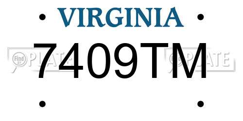 7409TM Virginia License Plate