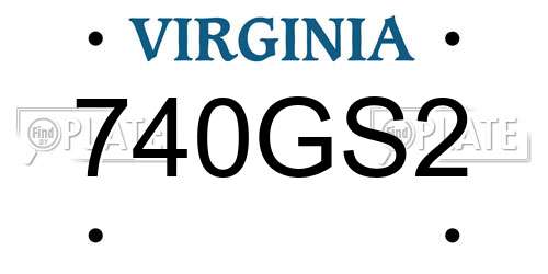 740GS2 Virginia License Plate