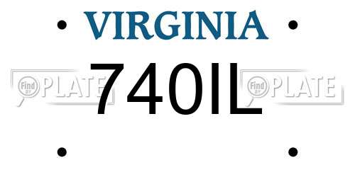 740IL Virginia License Plate