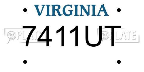 7411UT Virginia License Plate