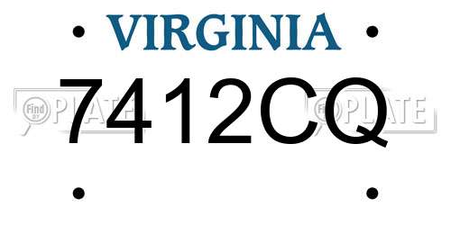 7412CQ Virginia License Plate