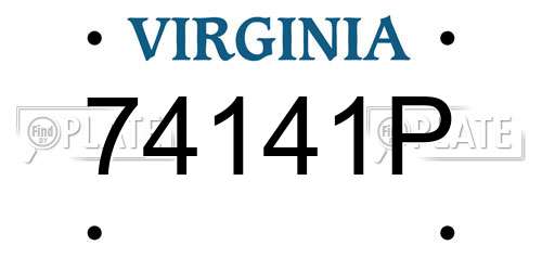 74141P Virginia License Plate