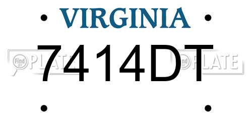 7414DT Virginia License Plate
