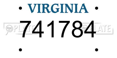 741784 Virginia License Plate