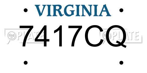7417CQ Virginia License Plate