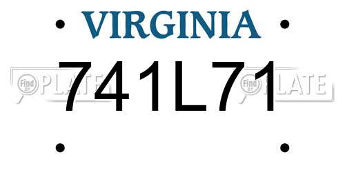 741L71 Virginia License Plate