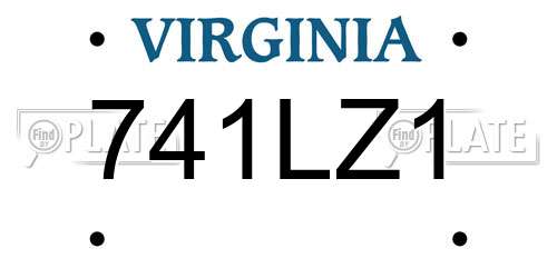 741LZ1 Virginia License Plate