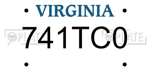 741TC0 Virginia License Plate