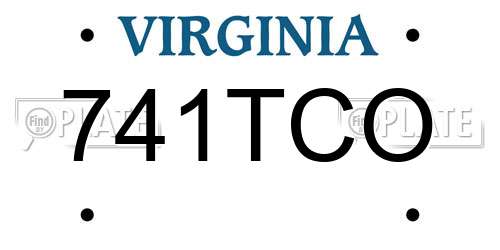741TCO Virginia License Plate