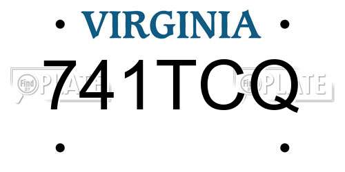 741TCQ Virginia License Plate