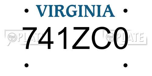 741ZC0 Virginia License Plate