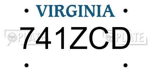 741ZCD Virginia License Plate