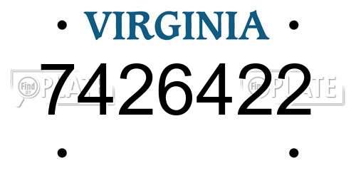 7426422 Virginia License Plate