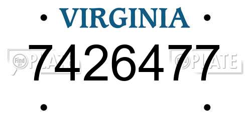 7426477 Virginia License Plate