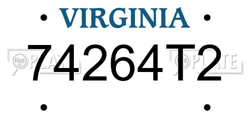 74264T2 Virginia License Plate