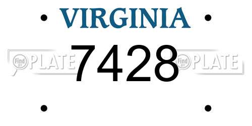 7428 Virginia License Plate