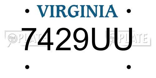 7429UU Virginia License Plate