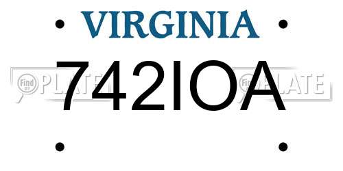 742IOA Virginia License Plate