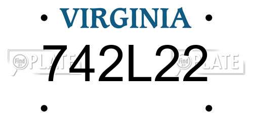 742L22 Virginia License Plate