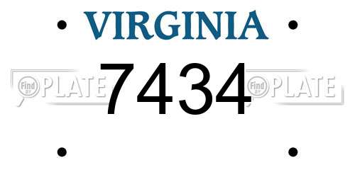 7434 Virginia License Plate