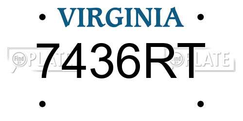 7436RT Virginia License Plate