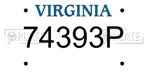 74393P Virginia License Plate