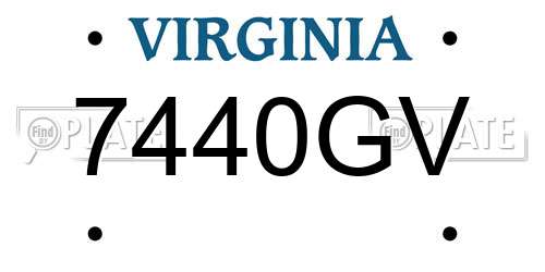 7440GV Virginia License Plate