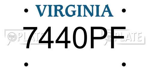 7440PF Virginia License Plate
