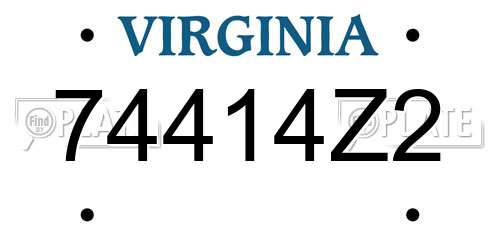 74414Z2 Virginia License Plate
