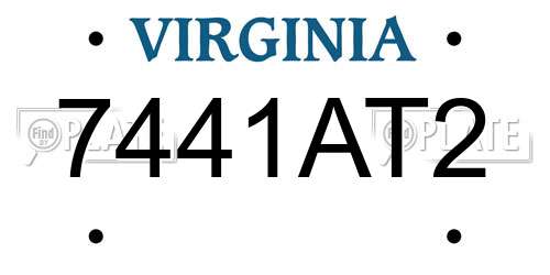 7441AT2 Virginia License Plate