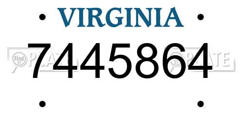 7445864 Virginia License Plate