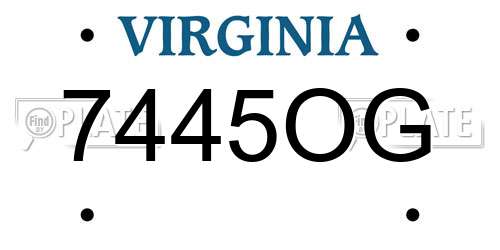 7445OG Virginia License Plate