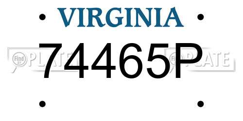 74465P Virginia License Plate